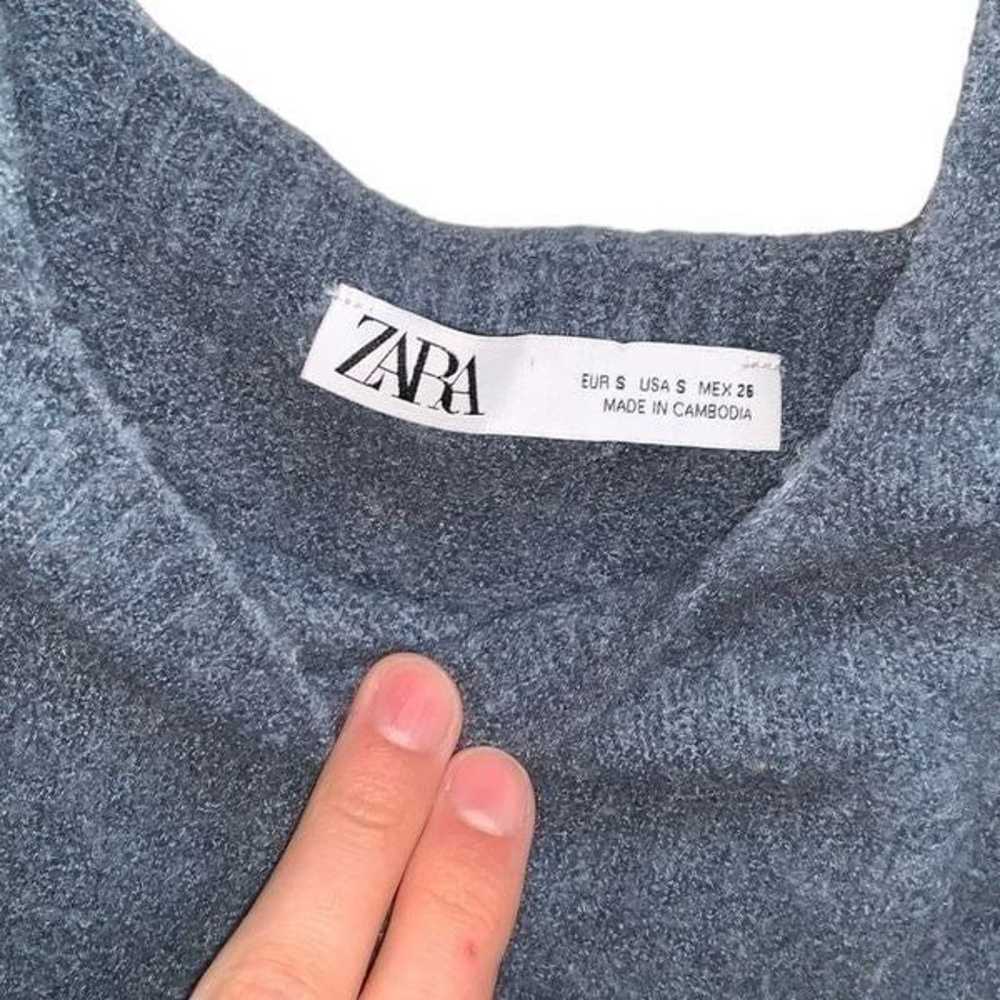 Zara Dusty Blue Sweater Dress Size Small - image 3