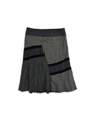 GREY HOUNDSTOOTH AND PINSTRIPE MIDI SKIRT (W38) - image 1