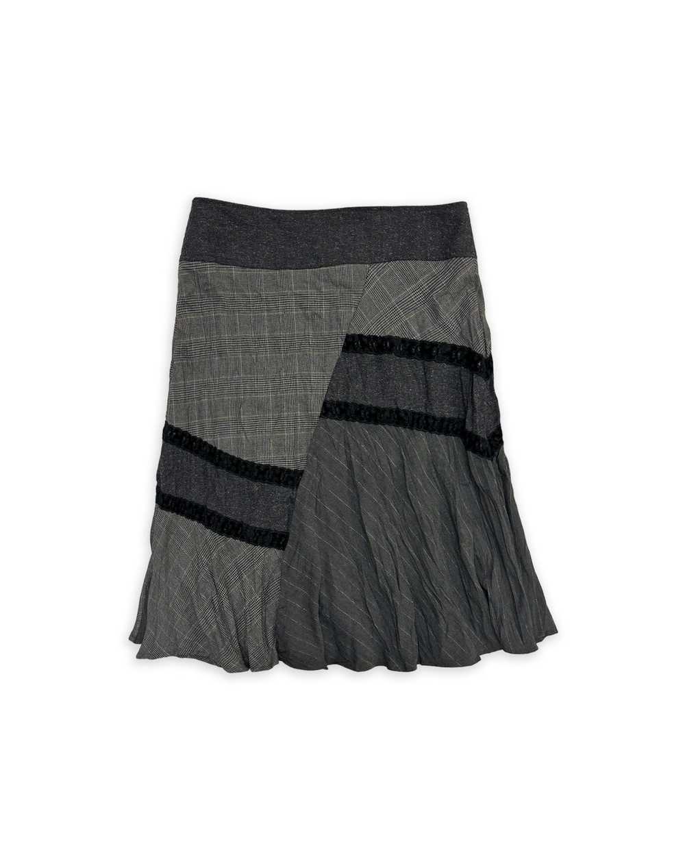 GREY HOUNDSTOOTH AND PINSTRIPE MIDI SKIRT (W38) - image 2