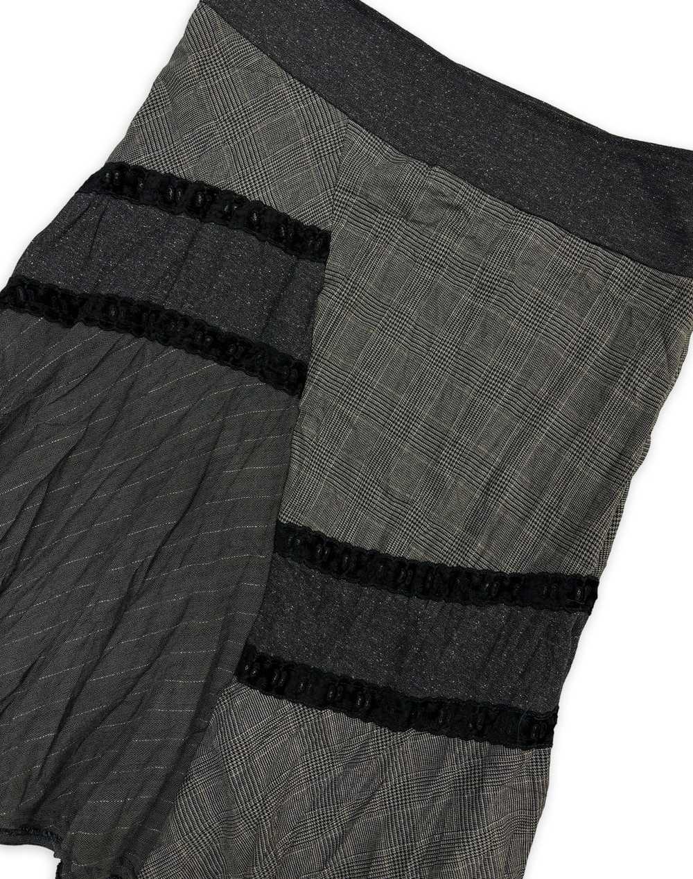 GREY HOUNDSTOOTH AND PINSTRIPE MIDI SKIRT (W38) - image 3