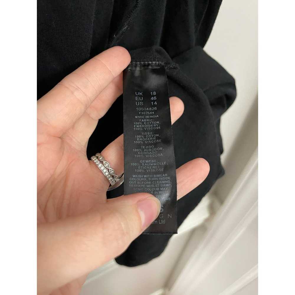 ASOS Black Embroidered 100% Cotton Mini Wrap Dres… - image 6