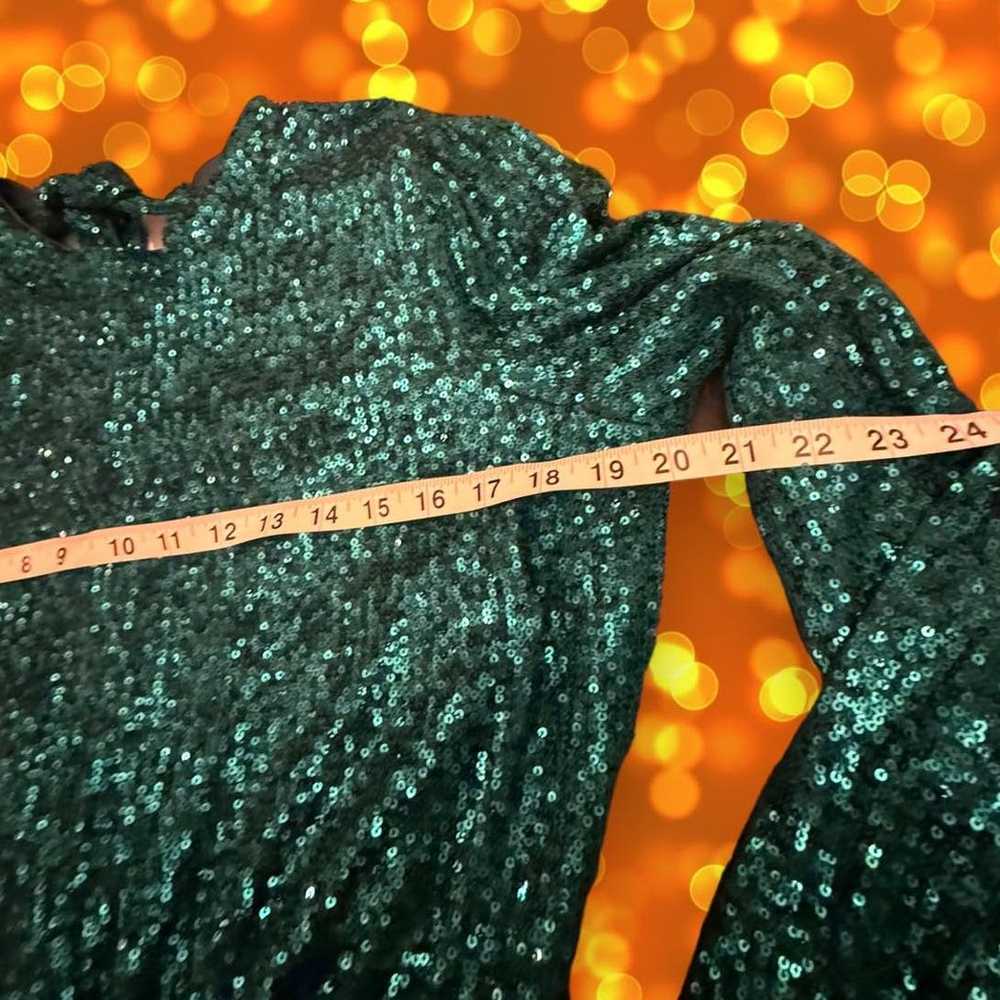 Lulus Forest Green Sequin Long Sleeve Party Rompe… - image 4
