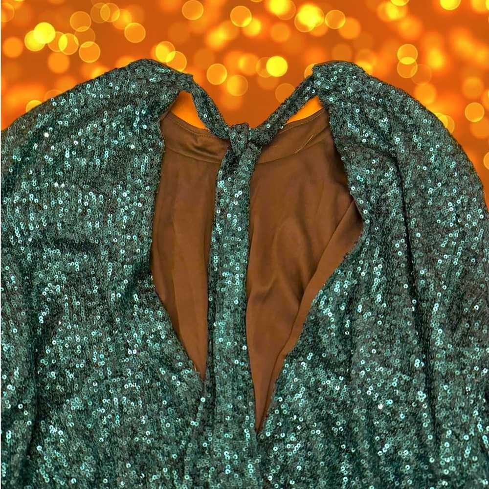 Lulus Forest Green Sequin Long Sleeve Party Rompe… - image 5