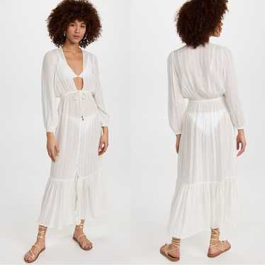 MINKPINK Lani Maxi Kimono Dress White XS Cover Up 