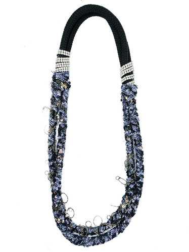 Art to Wear Black Embellished Rope Necklace - image 1