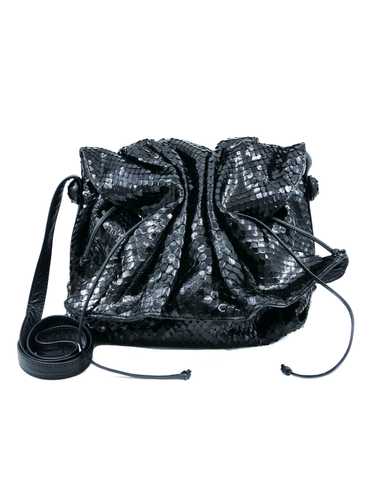 Carlos Falchi Black Snakeskin Buffalo Bag