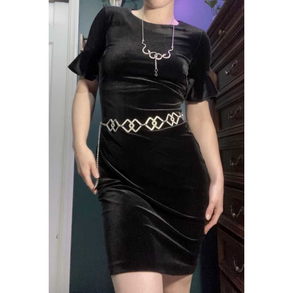 Velvet Ruffle Sleeve Mini Bodycon Dress - image 4