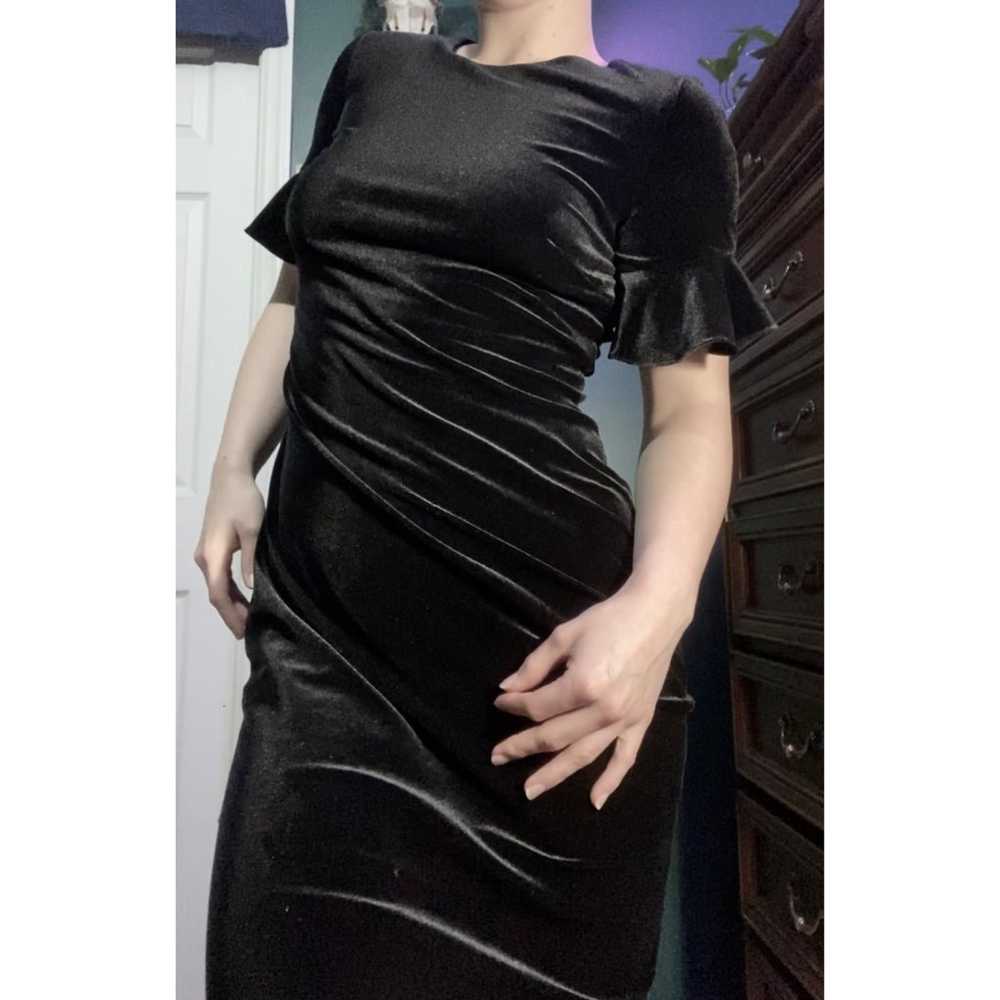 Velvet Ruffle Sleeve Mini Bodycon Dress - image 5