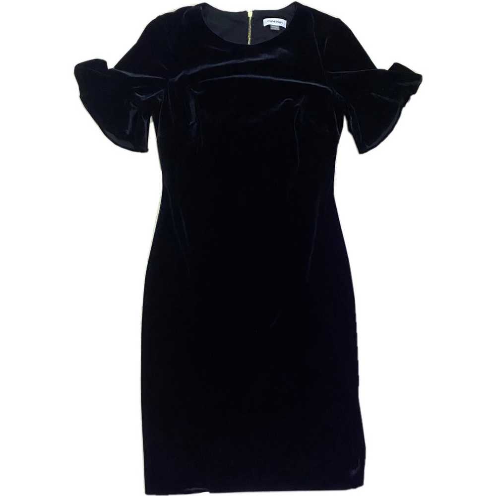 Velvet Ruffle Sleeve Mini Bodycon Dress - image 8