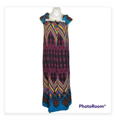 Vibrant Boho Soft Cotton Caftan Maxi Dress