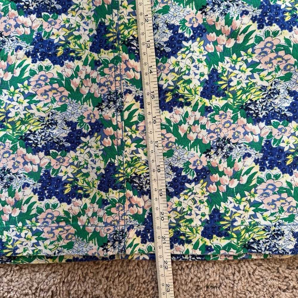 Talbots Floral Denim Skirt Fully Lined Zip Front … - image 4