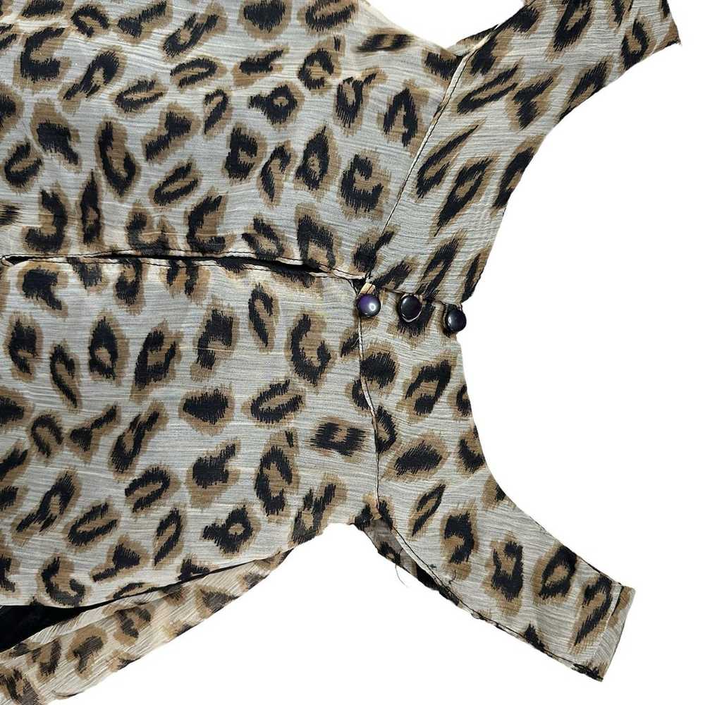 Vintage A Wild Thyme Leopard Print Swing Dress Pl… - image 4