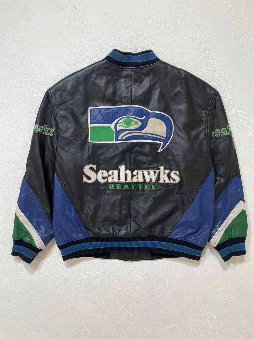 Vintage Seattle Seahawks Leather Jacket Sz. L - image 10