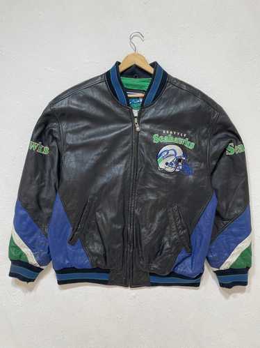 Vintage Seattle Seahawks Leather Jacket Sz. L - image 1