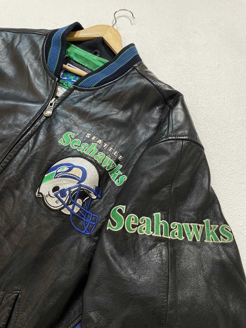 Vintage Seattle Seahawks Leather Jacket Sz. L - image 4