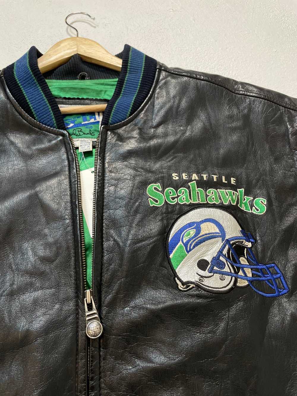 Vintage Seattle Seahawks Leather Jacket Sz. L - image 5