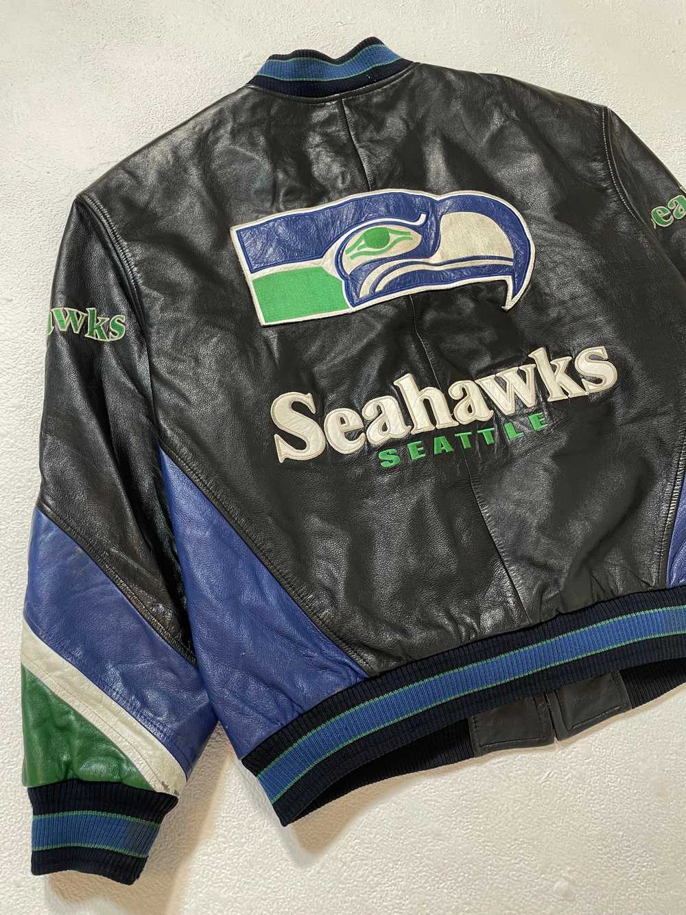 Vintage Seattle Seahawks Leather Jacket Sz. L - image 9
