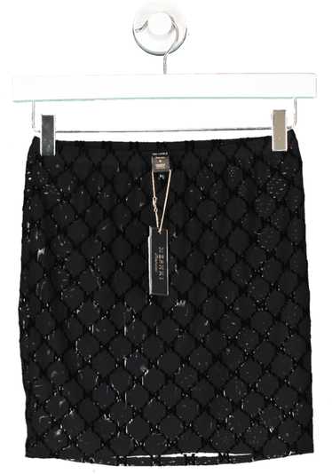 Meshki Black Eileen Mesh Print Mini Skirt UK 8