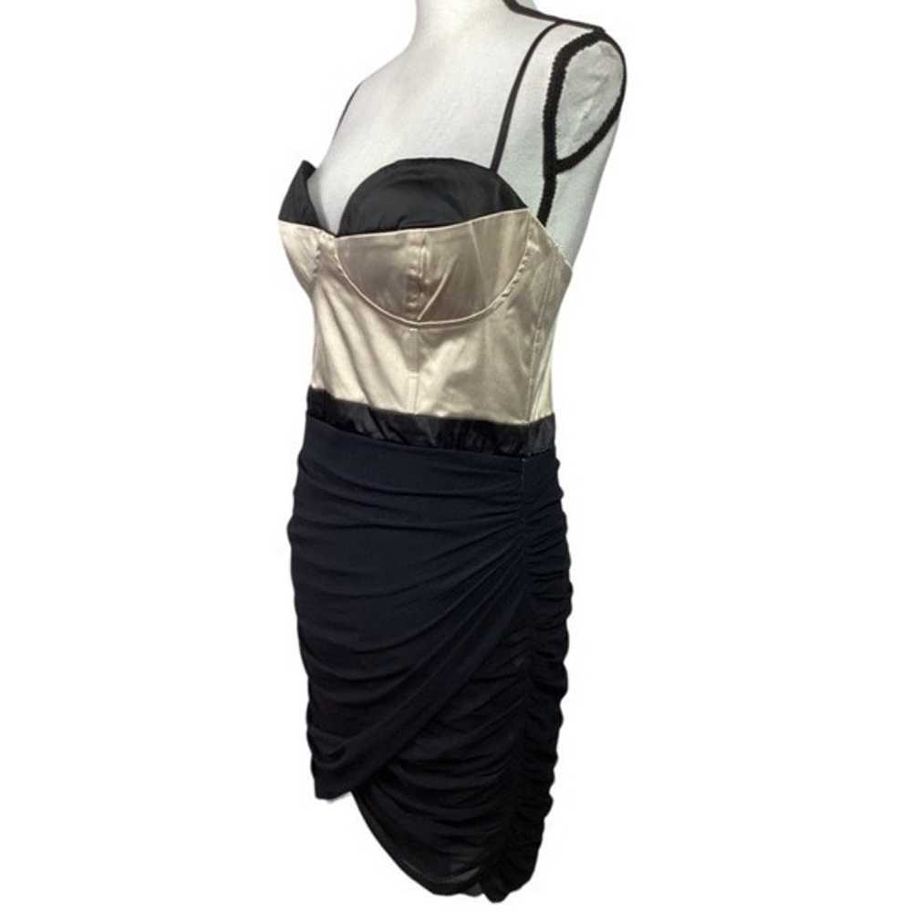 ASOS Satin Bodice Corset Ruched Mesh Dress Size 12 - image 3