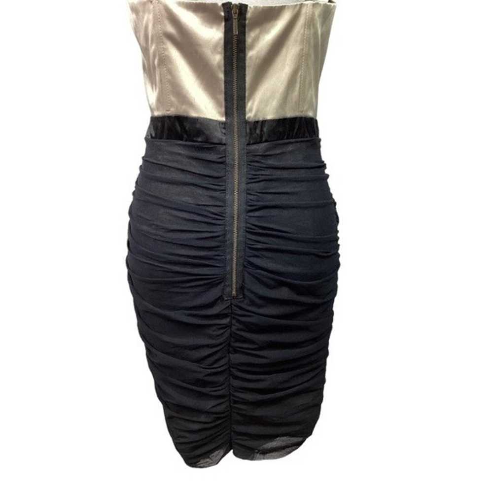 ASOS Satin Bodice Corset Ruched Mesh Dress Size 12 - image 4