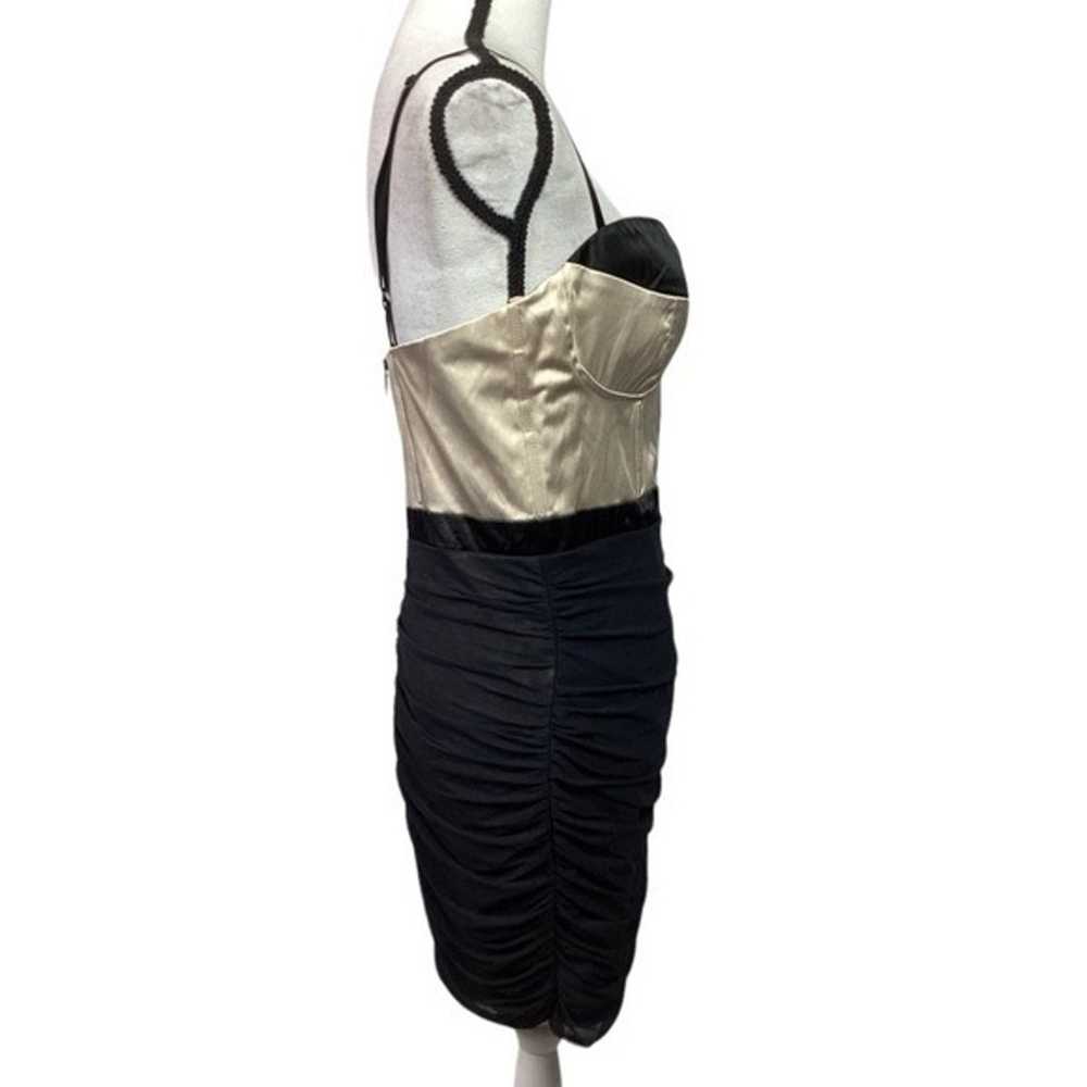 ASOS Satin Bodice Corset Ruched Mesh Dress Size 12 - image 6