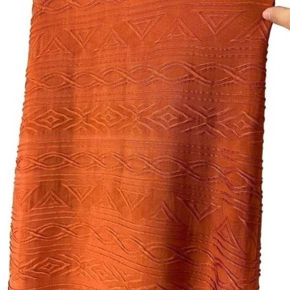 Vintage Burnt Orange Aztec Design Strappy Maxi Dr… - image 10