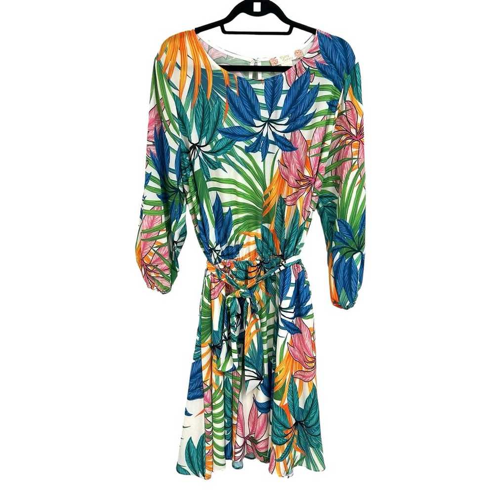 Flying Tomato Multicolor Tropical Print Long Slee… - image 2