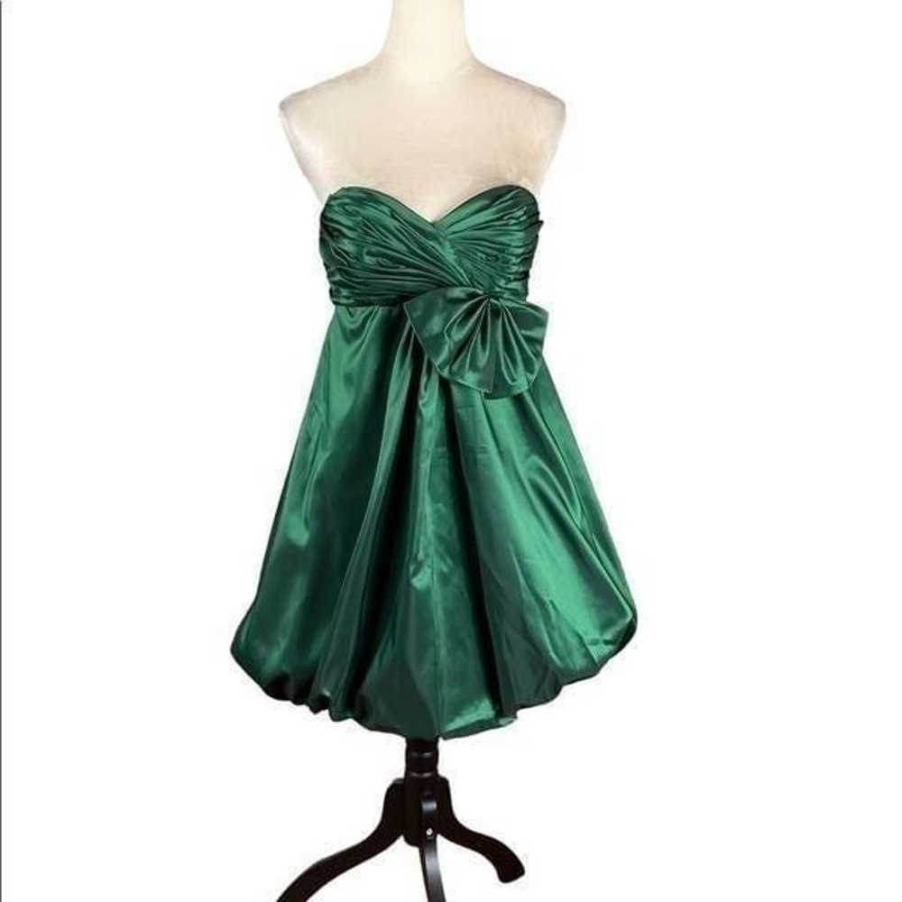Jovani emerald green strapless formal dress, size… - image 2