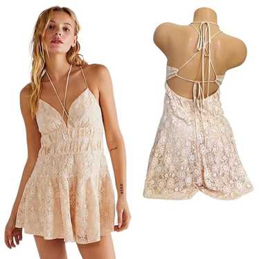Free People Women's MEDIUM Lexi Strappy Lace Romp… - image 1