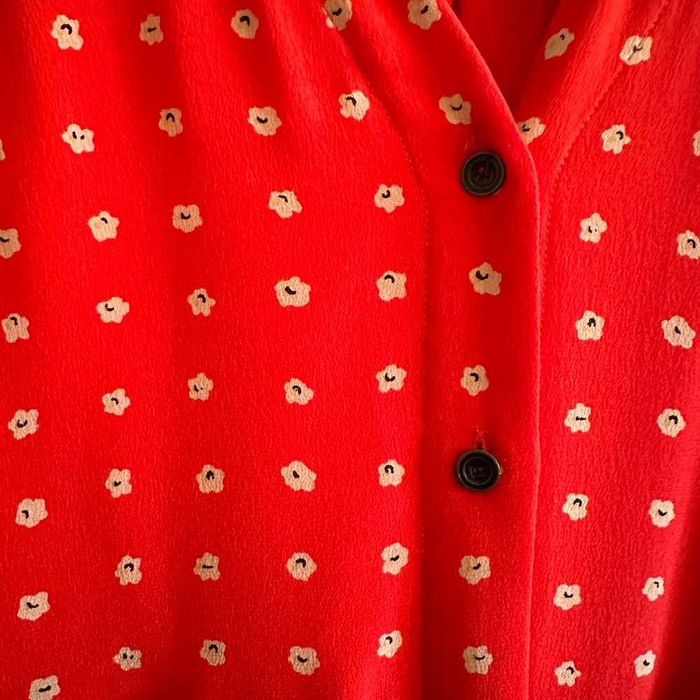 Red silk madewell dress xs - image 5