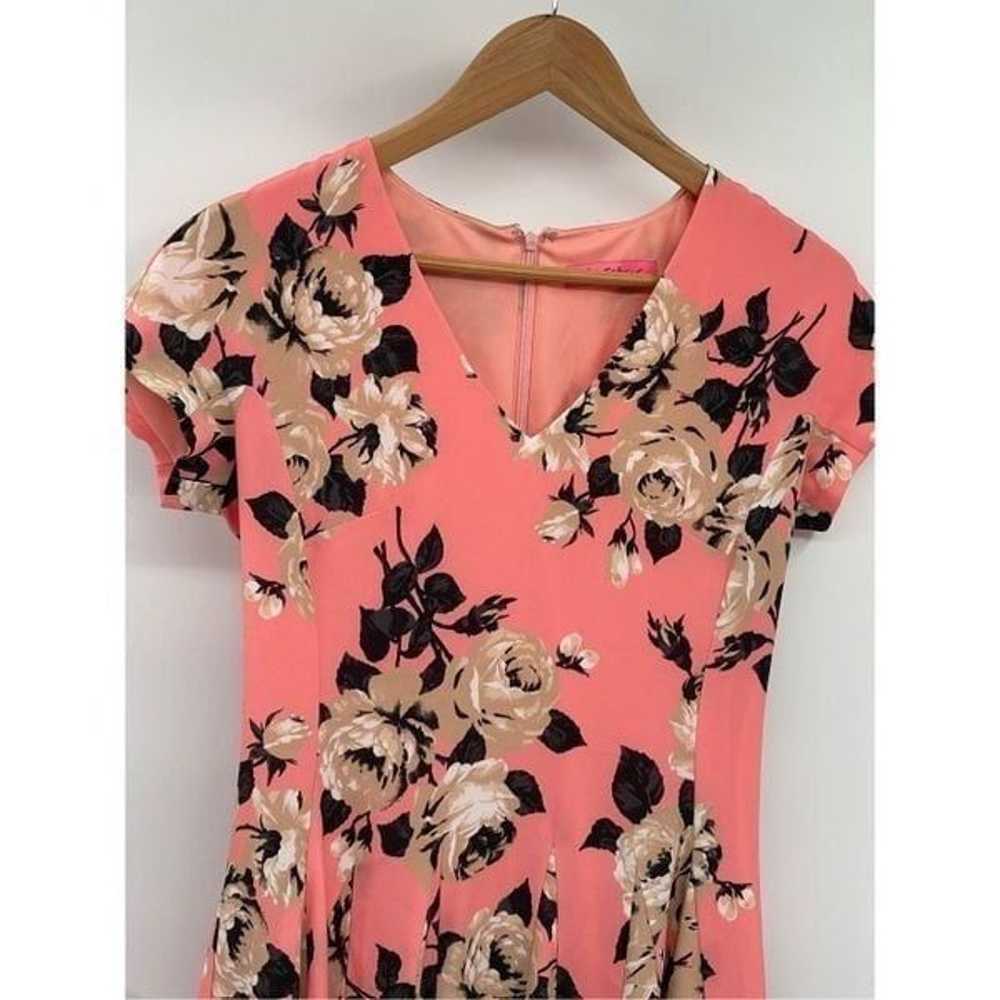 Betsey Johnson Dress Women Size 4 Pink Coral Flor… - image 3