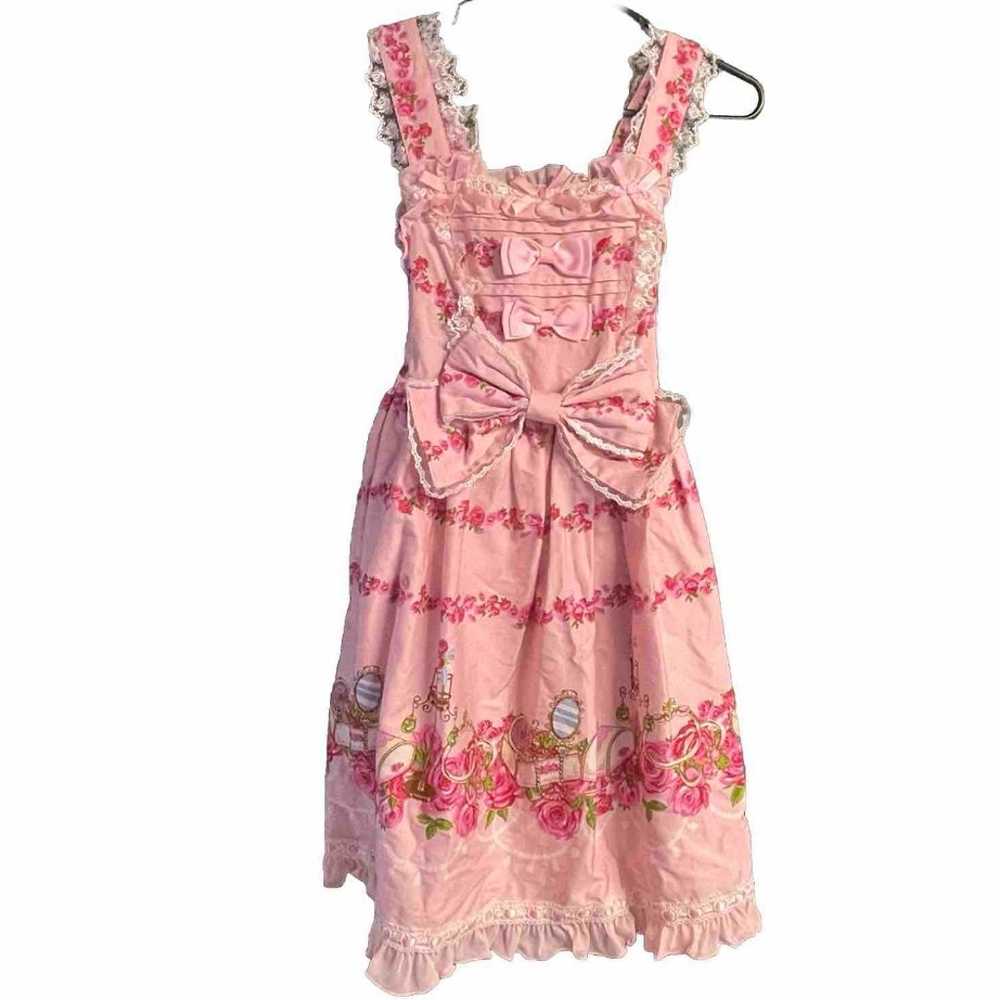 Pink Coquette Maid Lolita Floral Dress Tea Party … - image 1