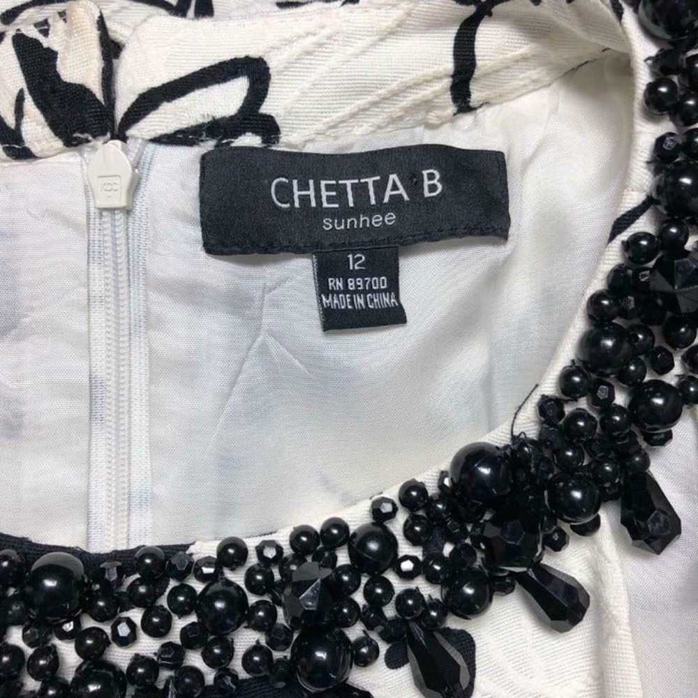 Chetta B Womens 12 Floral Beaded Scoop Neck Dress… - image 7