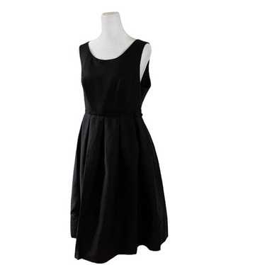 Sinclaire 10 Black A-Line Tea Length Silk Dress S… - image 1