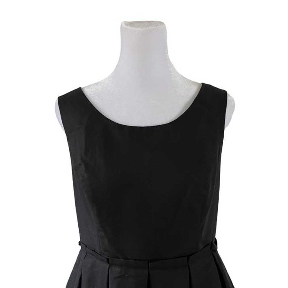 Sinclaire 10 Black A-Line Tea Length Silk Dress S… - image 3