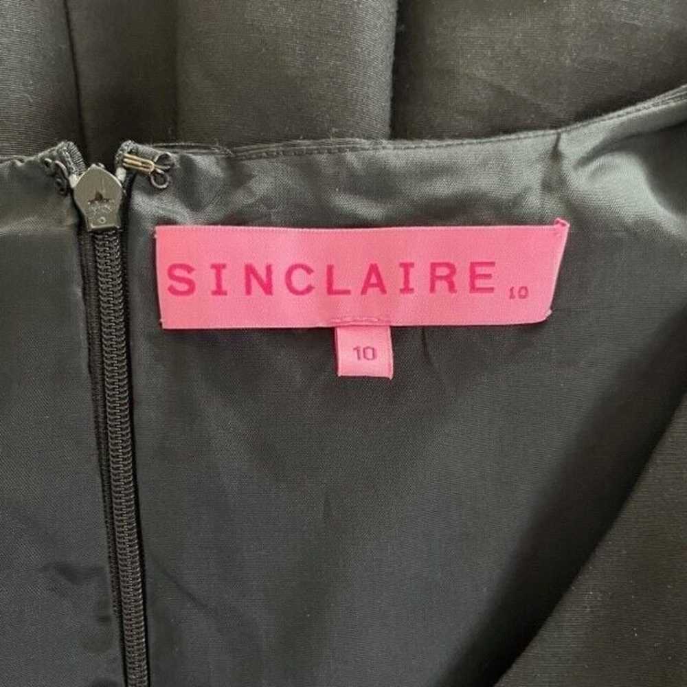 Sinclaire 10 Black A-Line Tea Length Silk Dress S… - image 9