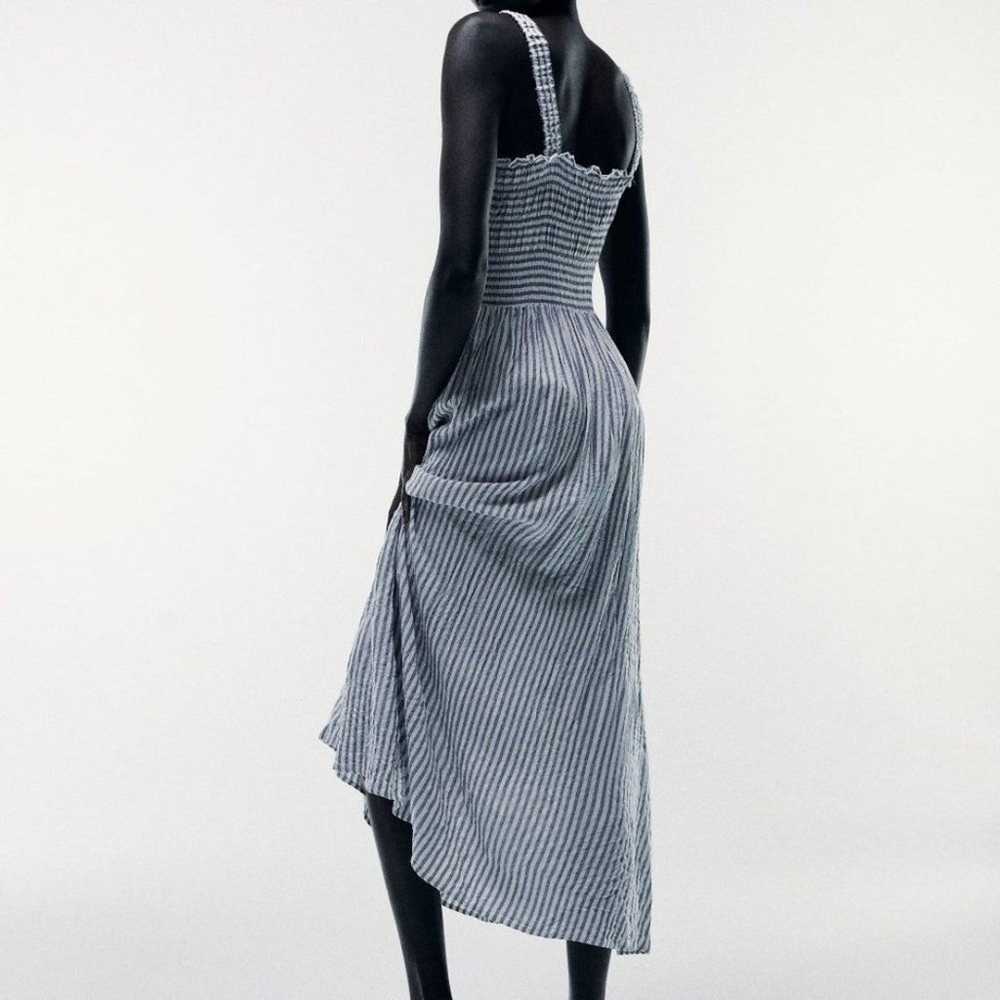 Zara Striped Sleeveless Smocked Maxi Dress S - image 2