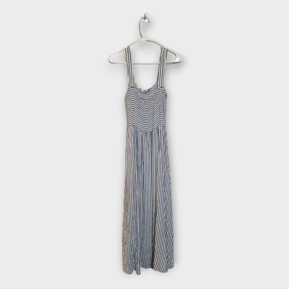 Zara Striped Sleeveless Smocked Maxi Dress S - image 3