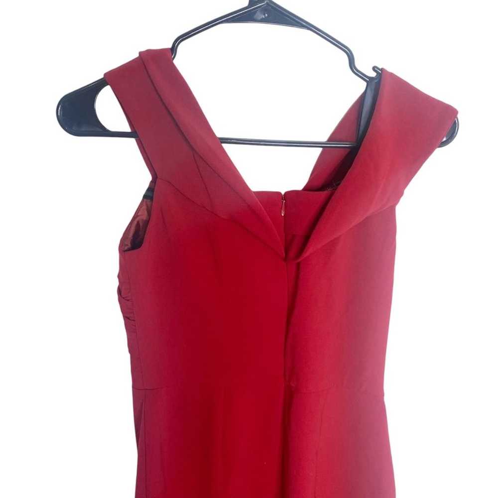 Shoshanna Midnight burgundy gown ruffle slit size… - image 2