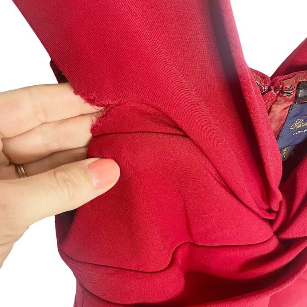 Shoshanna Midnight burgundy gown ruffle slit size… - image 3