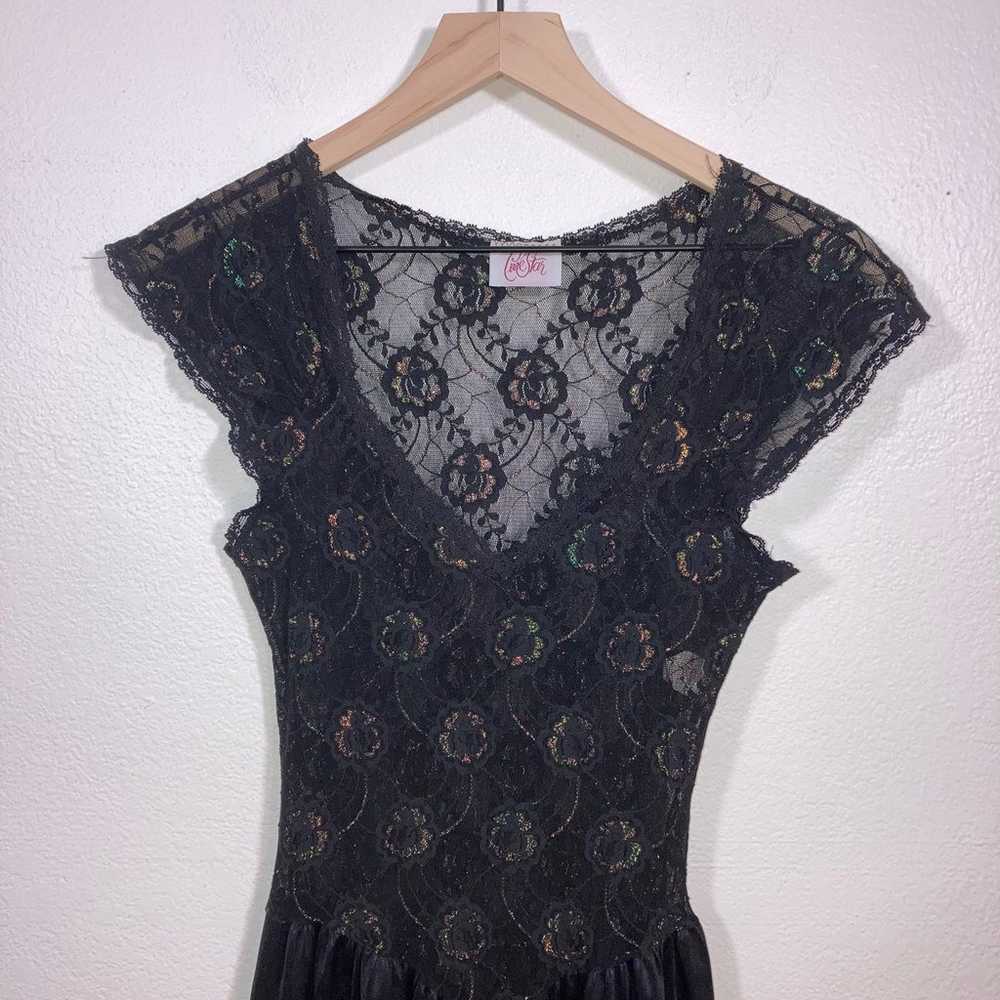 Vintage Love Star Dress Black lace sheer iridesce… - image 10