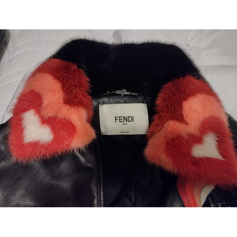 Fendi Leather biker jacket - image 4