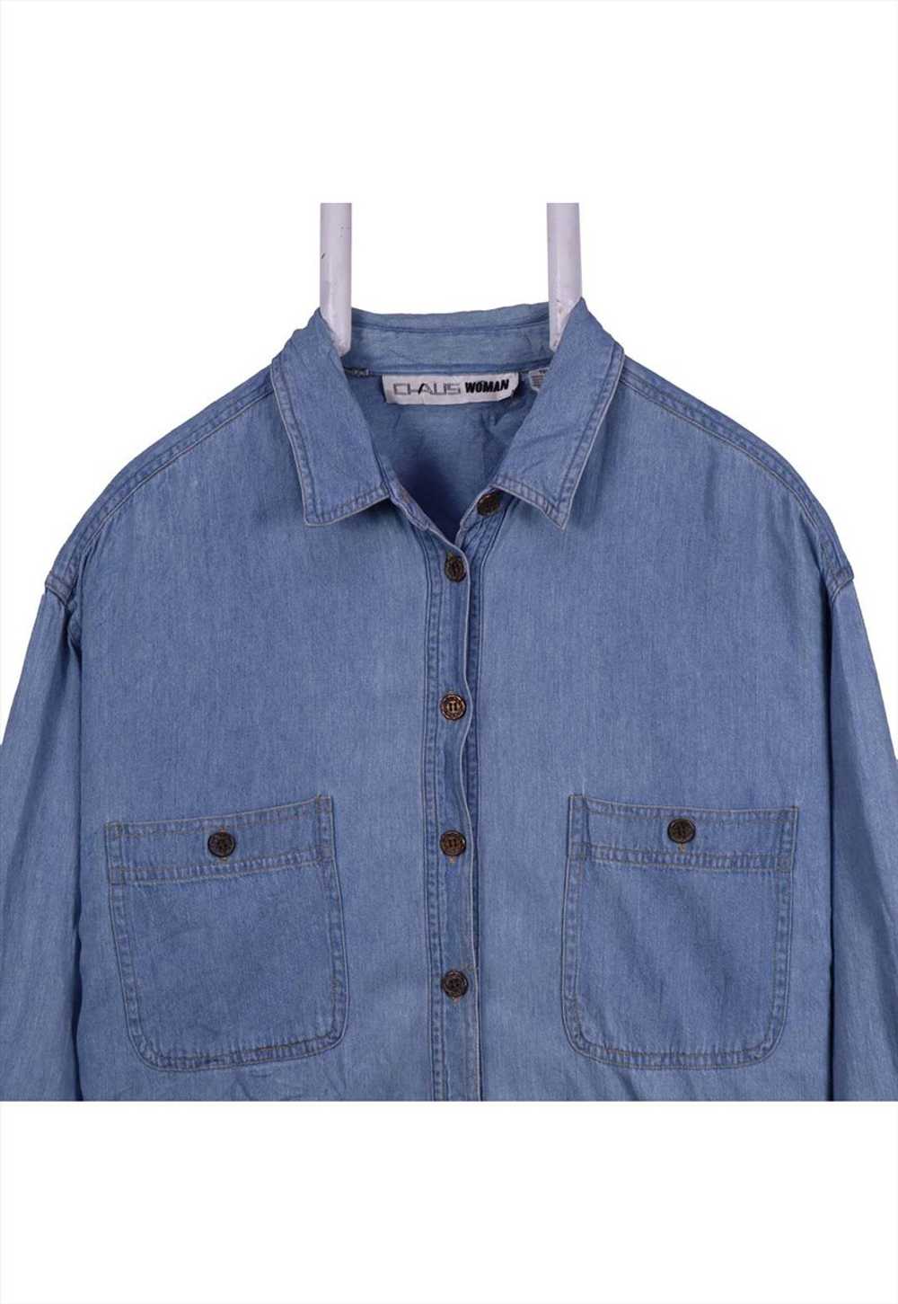 Vintage 90's Chaus Woman Shirt Denim Long Sleeve … - image 2