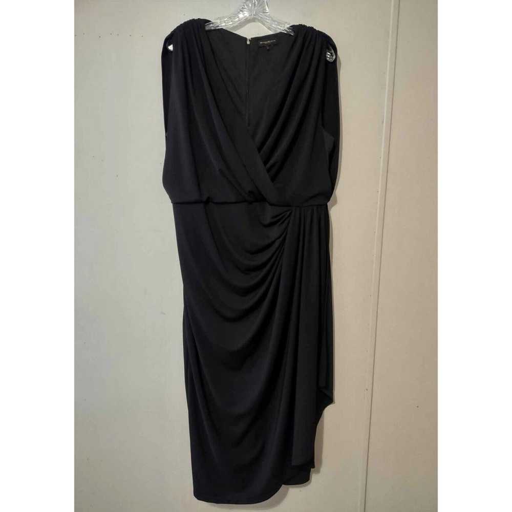 Donna Karan Faux Wrap Sleeveless Black Dress Wome… - image 1