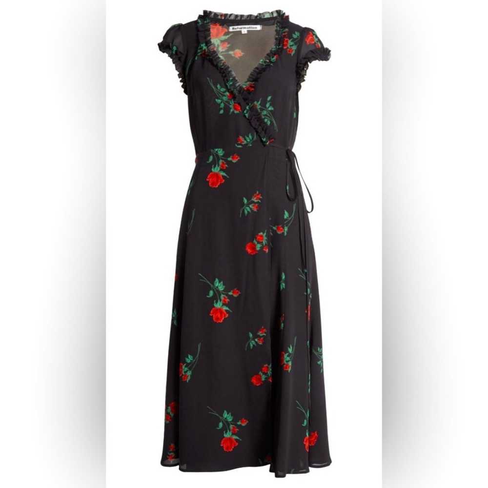 Reformation Gwenyth Floral Wrap Midi Dress - image 2