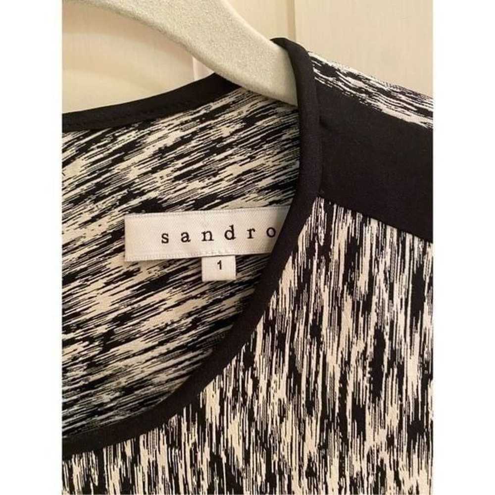 Sandro Black and White Sleeveless Dress Cutout Ba… - image 2