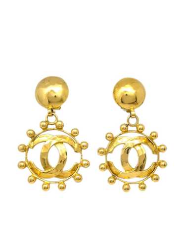 CHANEL Pre-Owned 1990 CC dangle clip-on earrings … - image 1