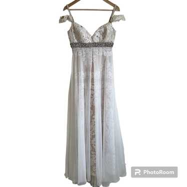 Sherri Hill women’s wedding dress size 2 white cr… - image 1