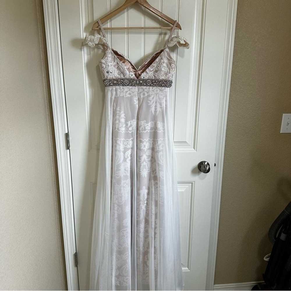 Sherri Hill women’s wedding dress size 2 white cr… - image 4