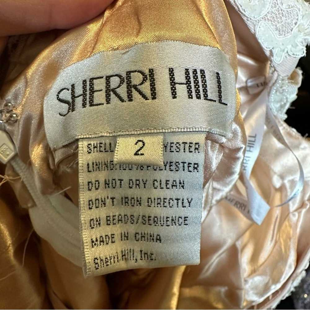 Sherri Hill women’s wedding dress size 2 white cr… - image 5
